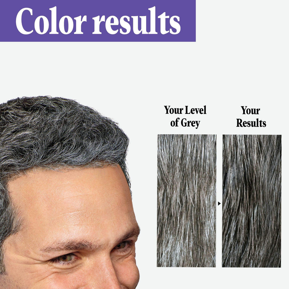 Just For Men Touch of Gray finished black look demonstrates a balanced, natural appearance.