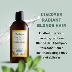 Just Nutritive Blonde Conditioner being applied to hair to tame yellow hues and boost brightness.