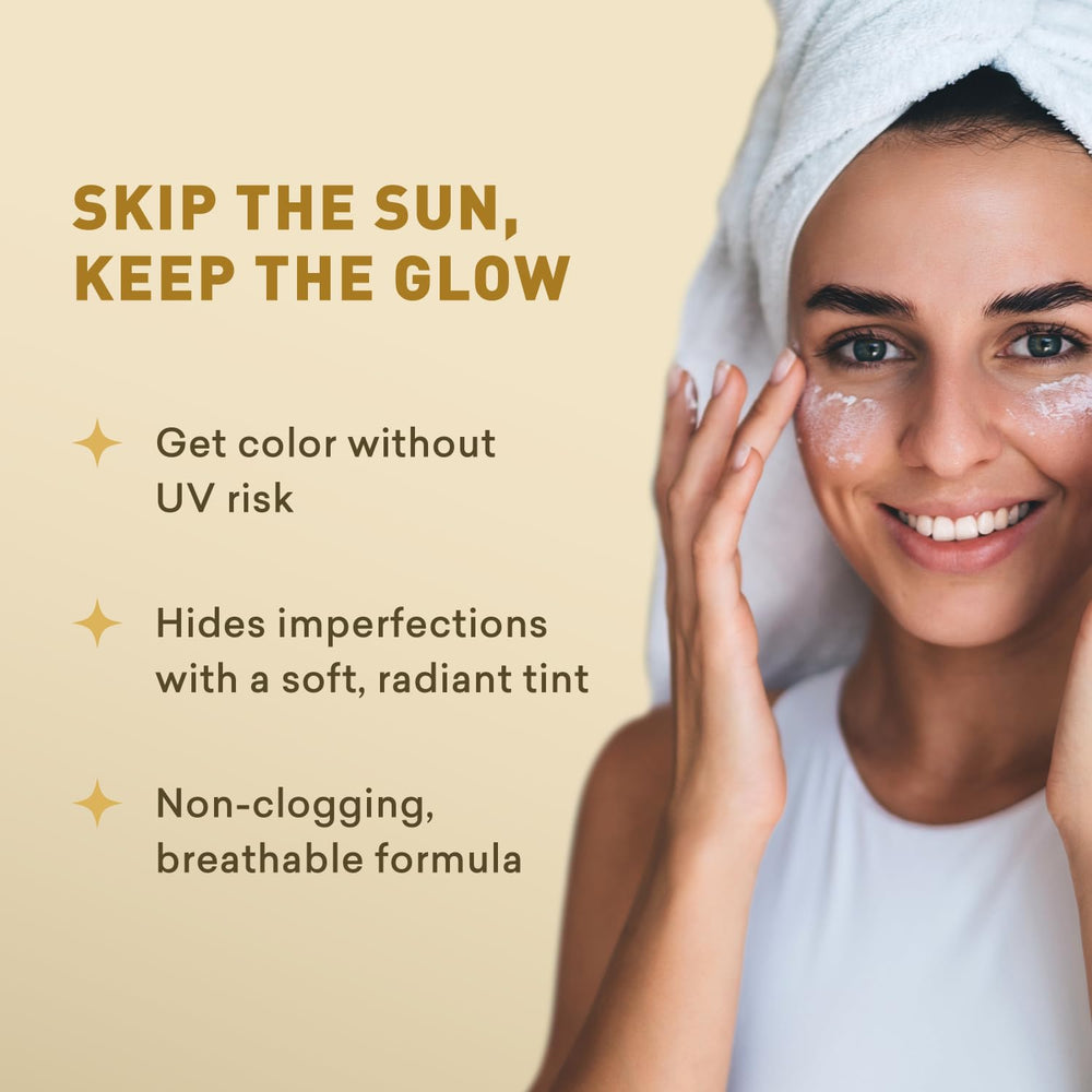 Just Nutritive borage seed oil nourishes skin balance within the sunless tan routine.