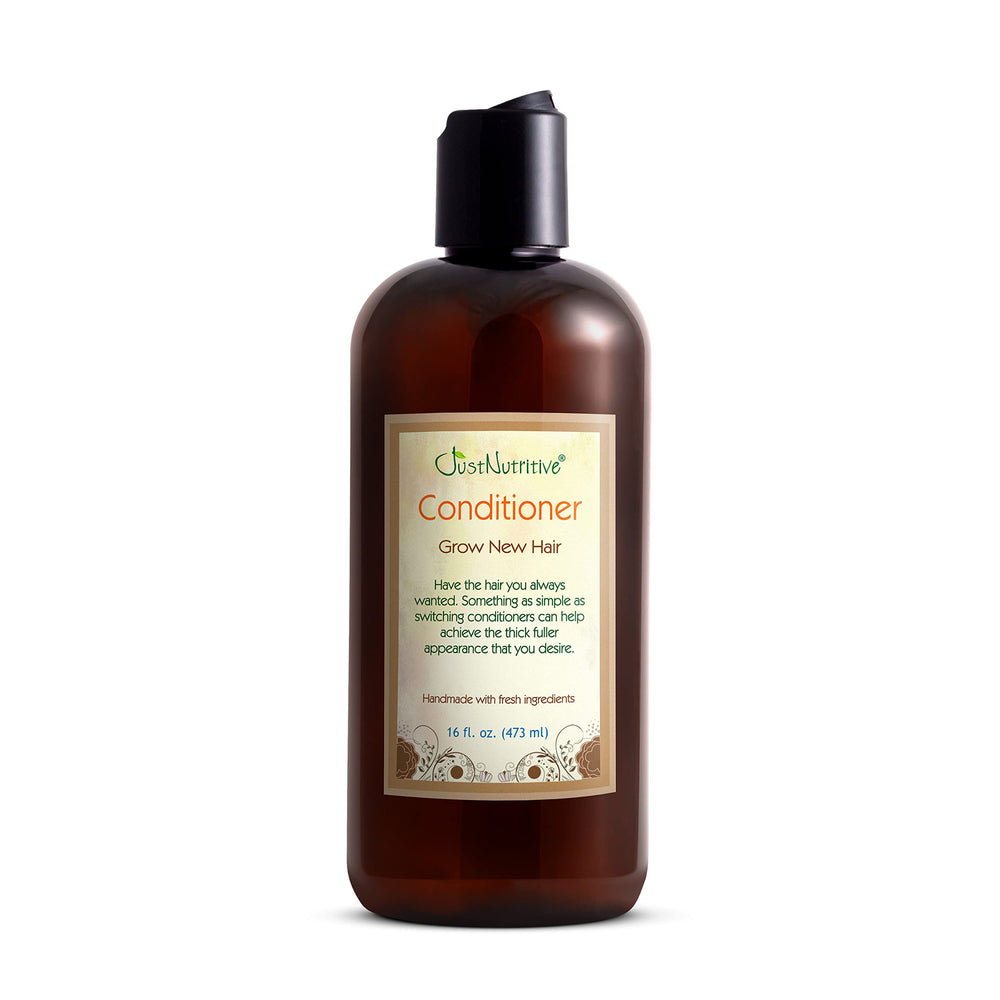 Just Nutritive Grow New Hair Conditioner bottle showing strength and fullness