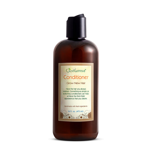Just Nutritive Grow New Hair Conditioner bottle showing strength and fullness
