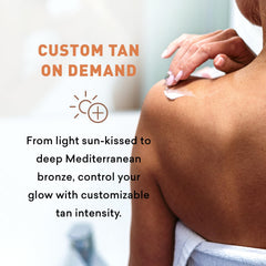 Just Nutritive sunless tanning lotion natural tan on skin