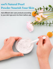 Jutqut Pearl Powder face-mask-application shows soothing, pore-refining treatment.