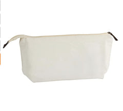 Juvale canvas makeup bag in hand shows portable travel companion.