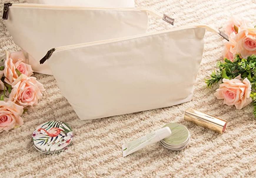Juvale canvas makeup bag travel pack ready for organizing cosmetics.