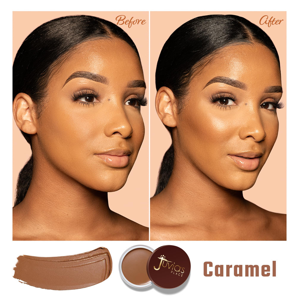 Juvia's Place Bronzed Cream Bronzer swipes across temple for dimensional glow