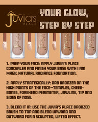 Juvia's Place Bronzed Liquid Bronzer Cinnamon packaging closeup for premium finish.