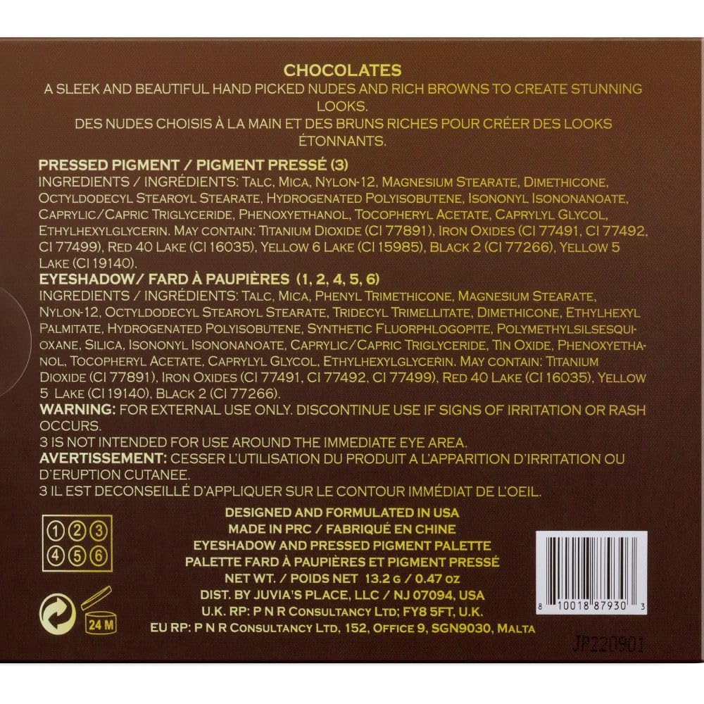 Gift-ready packaging of Juvia's Place The Chocolates palette