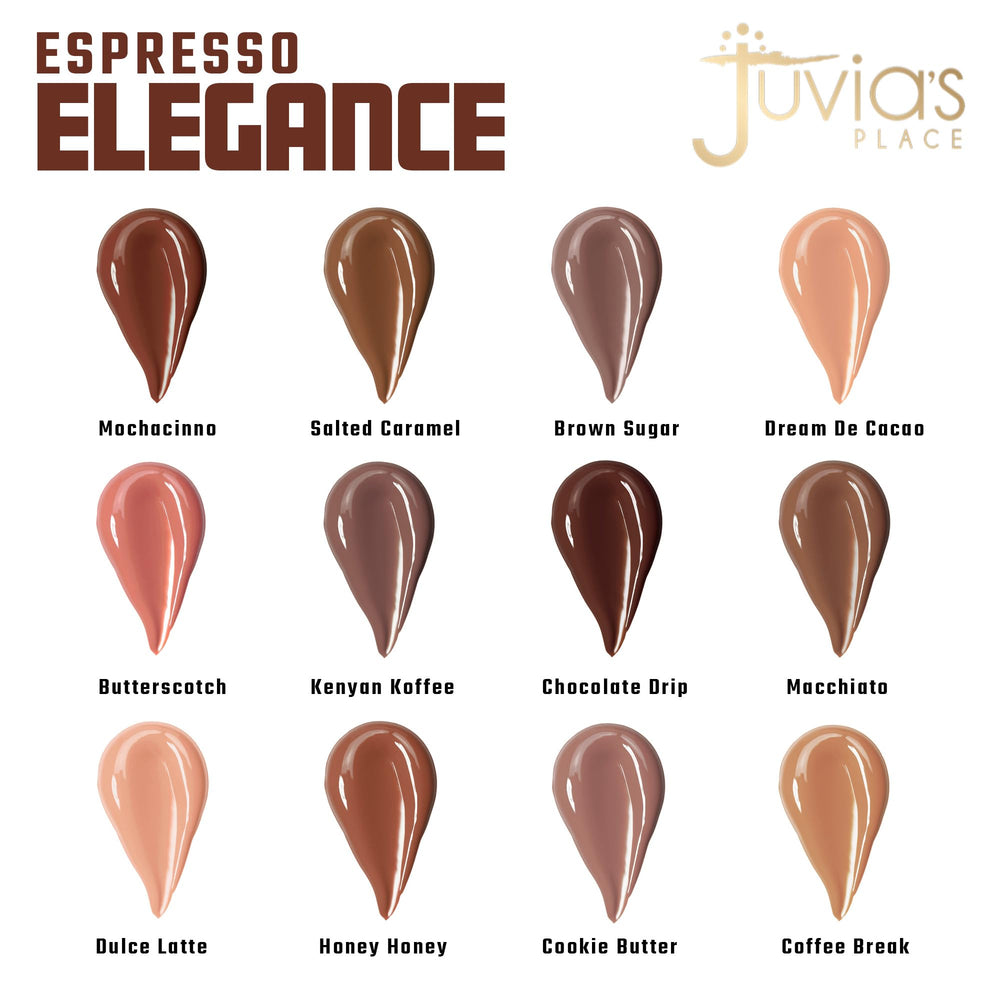Juvia's Place Coffee Shop Lip Gloss Butterscotch close-up with glass-like finish.
