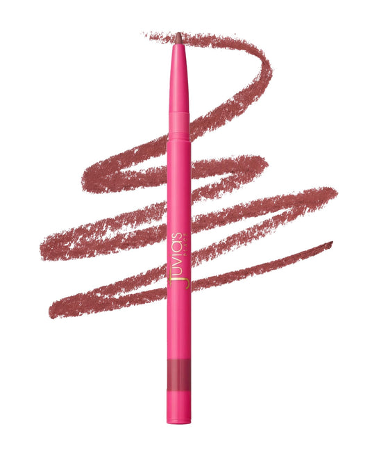 Juvia's Place Coffee Shop Luxe Lip Liner Love Me swatch shows precise definition and matte finish.