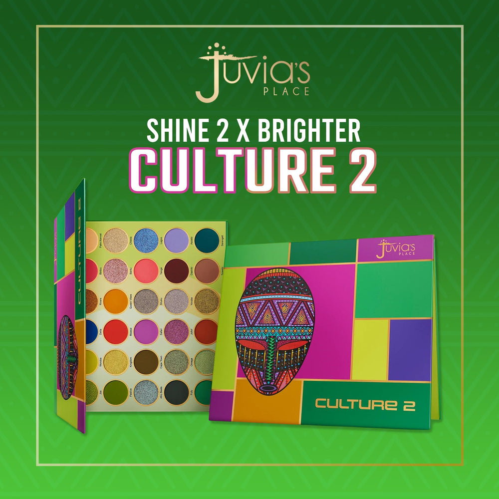 Juvia's Place Culture 2 shimmering metallics add luxe glow to eyelids.