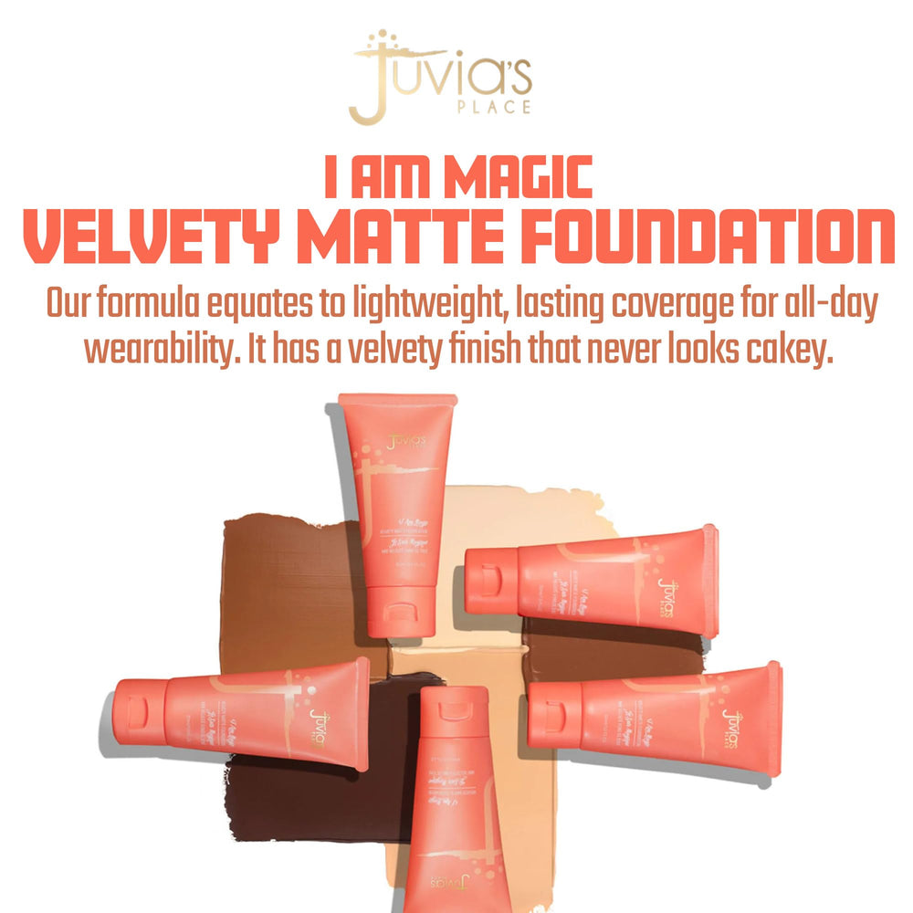 Juvia's Place I Am Magic Velvety Matte liquid on face demonstrates seamless blending
