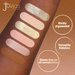 Juvia's Place The Nudes swatches showing rich pigmentation across finishes