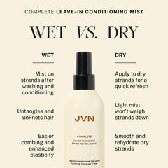 JVN frizz-control mist application supports easy styling and day-two revival.