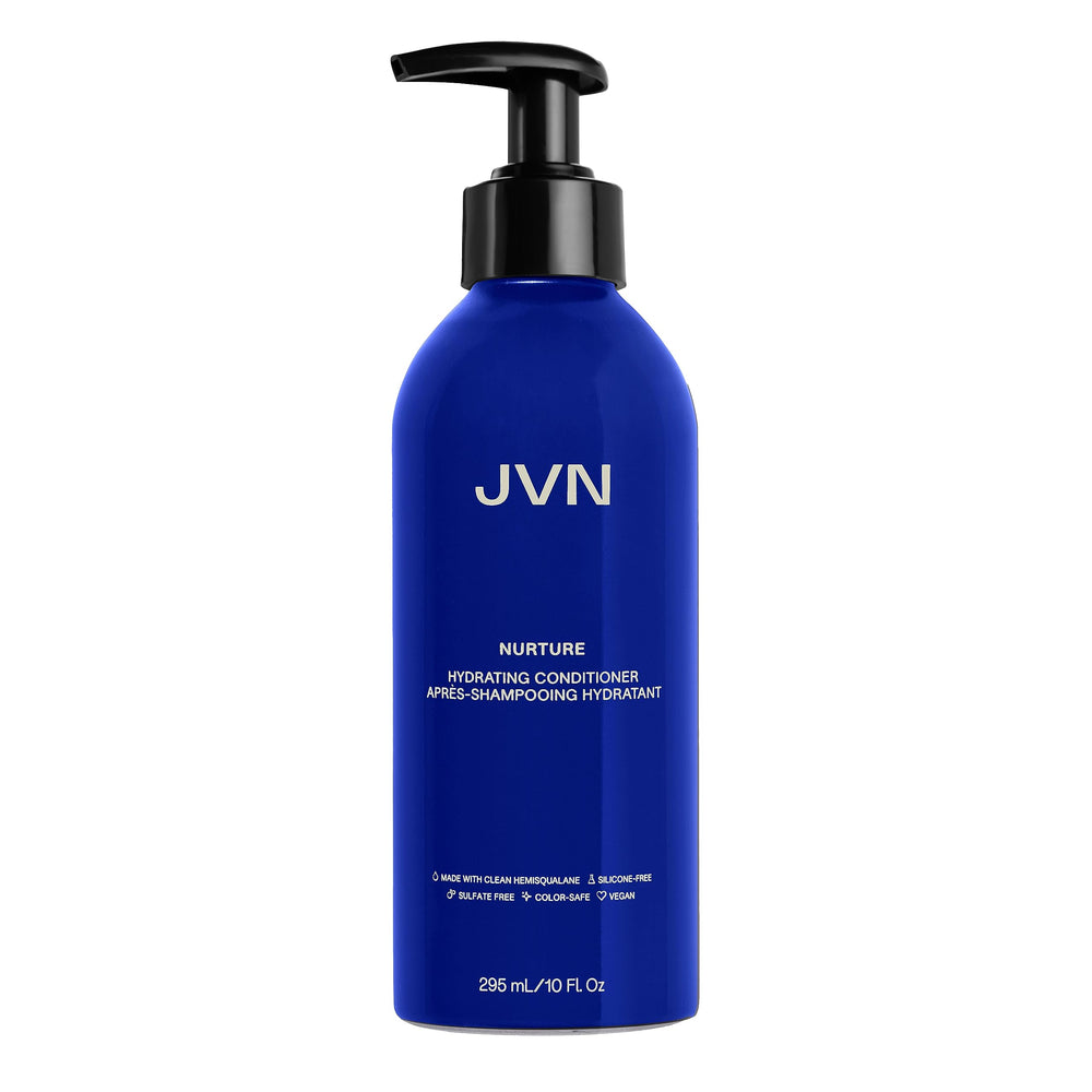 JVN Nurture Hydrating Conditioner bottle front view for detangling and moisture.