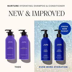 Hair appears smoother with reduced frizz after conditioning.