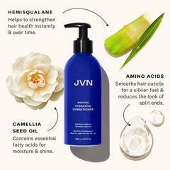 JVN Nurture packaging display—color-safe, silicone-free formula.