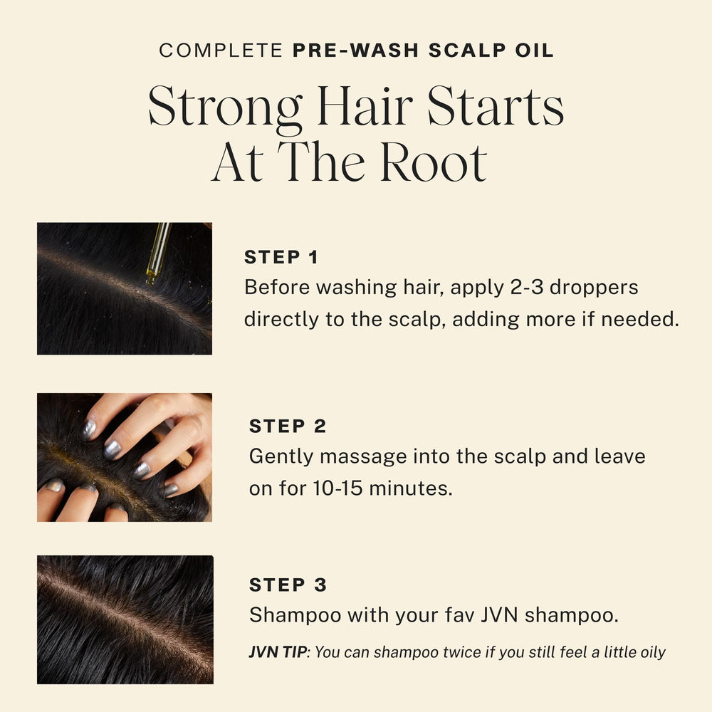 JVN Pre-Wash Scalp Oil soothing-texture highlights comfortable, lightweight feel during use.