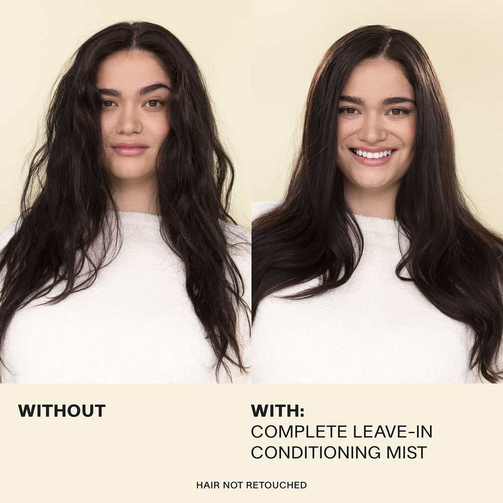 JVN leave-in mist on wet hair helps detangle with a fine, even spray.