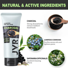 JVR Charcoal Peel-Off Mask after peeling reveals refreshed look