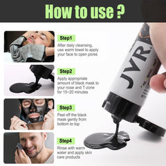 JVR Charcoal Peel-Off Mask clean-looking finish on face