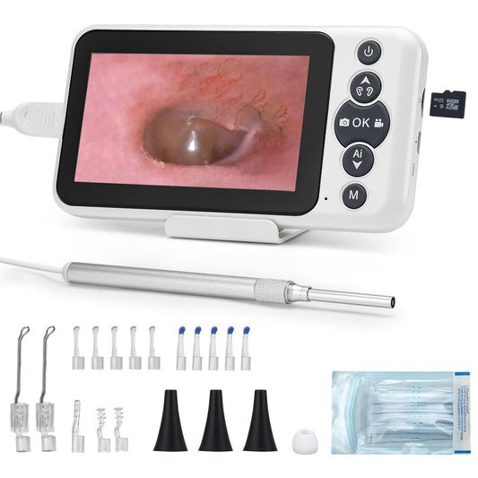 JYTONE otoscope with 4.5-inch HD screen for private home ear checks.
