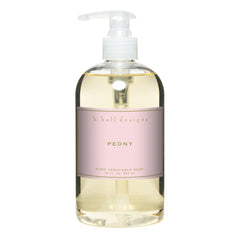 K. Hall Designs Peony liquid hand soap bottle with delicate fragrance and elegant packaging