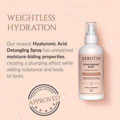 K Kerotin detangler provides heat protection without weighing hair.