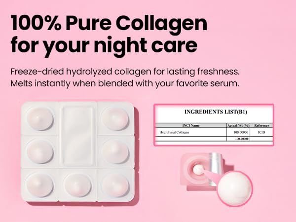 K-SECRET SEOUL 1988 collagen ball with serum suggests radiant, smooth-looking skin.