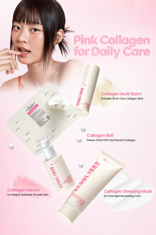K-SECRET SEOUL 1988 collagen ball being applied to neck and face for deep hydration.