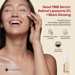Dropper pouring retinal serum to illustrate easy application