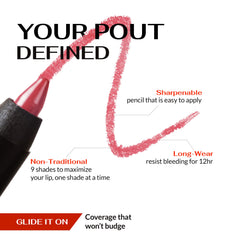 K7L Pink Lip Crayon swatch reveals bold, long-lasting pink color.