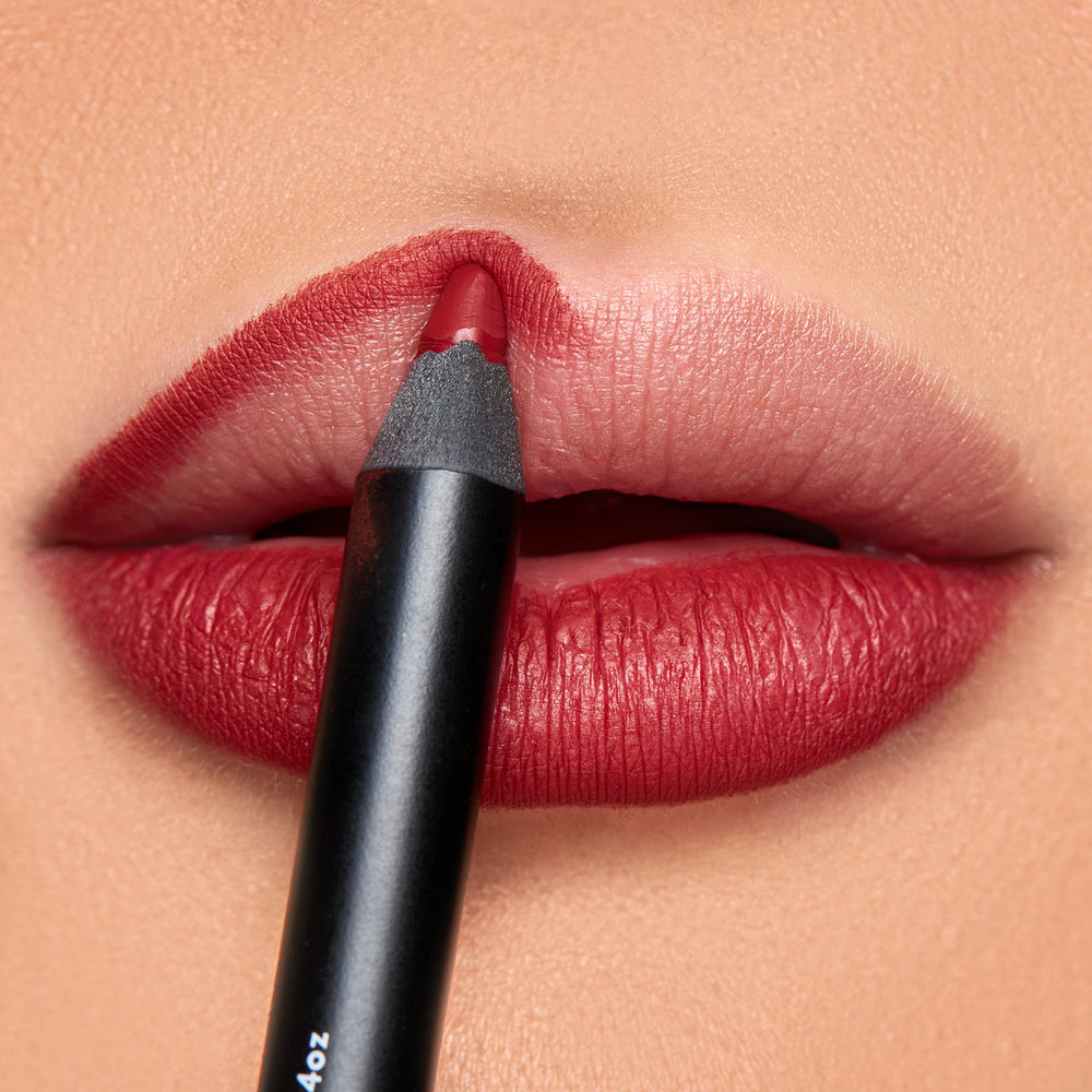 K7L Red Lipliner swatch showing rich pigment and smooth glide for precise color definition.