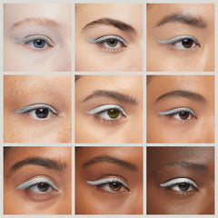K7L Silver Shimmer Eyeliner waterproof wear test shows lasting line.