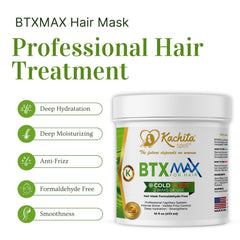 Kachita Spell BTX Max keratin and argan oil bottle boosts hair strength.