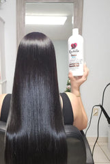 Kachita Spell hair-dryer step – quick drying to seal keratin.