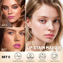Kaely lip stain waterproof and transfer-free on cups and masks.
