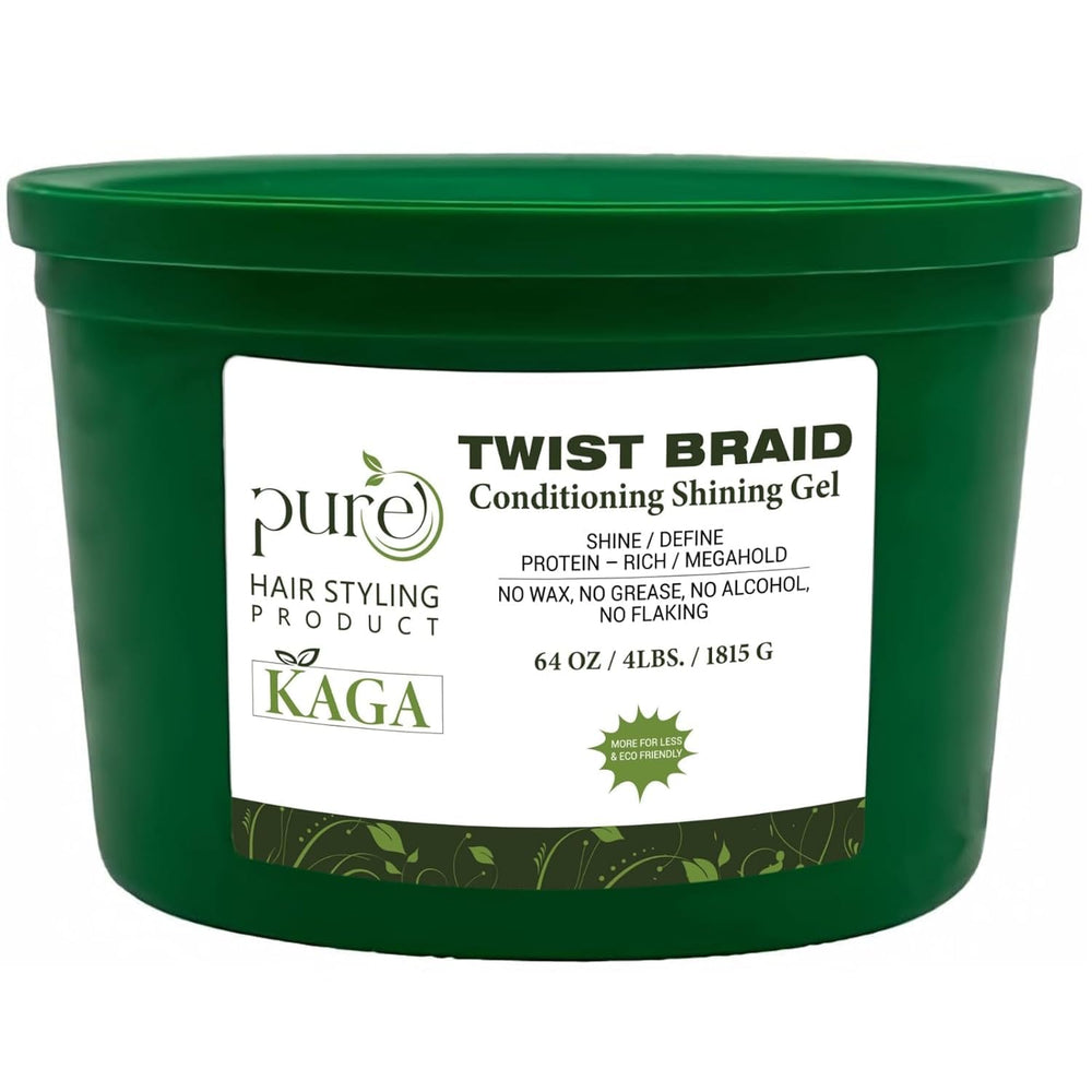 KAGA Pure O Natural Neatbraid gel in a 64oz jar for salon-strength hold and shine