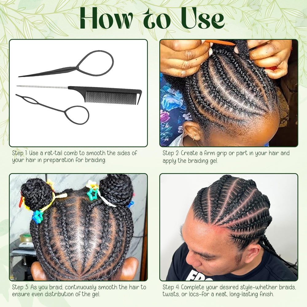 KAGA Pure O Natural Neatbraid Gel packaging display for store