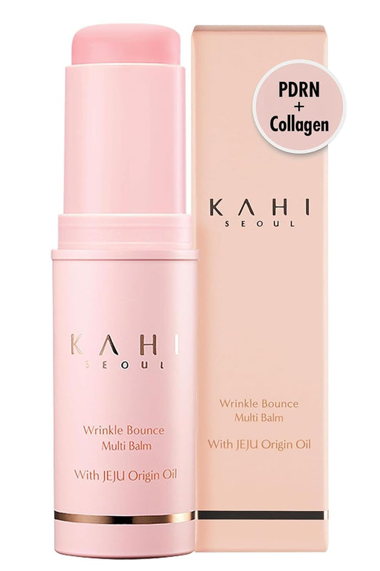 KAHI Wrinkle Bounce Multi Balm Stick in a compact design for on-the-go hydration.