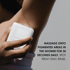 Elbows close-up showing Kaia Naturals Kojic Bar for blemish reduction
