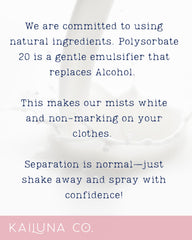 Kailuna Co Baby Powder Mist vegan cruelty-free with plant based ingredients