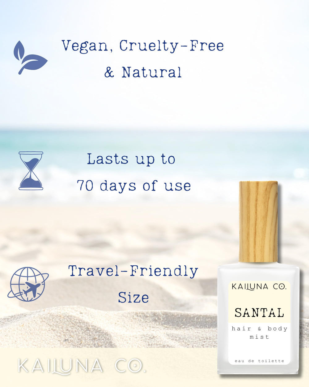 Kailuna Co. Santal mist packaging on display