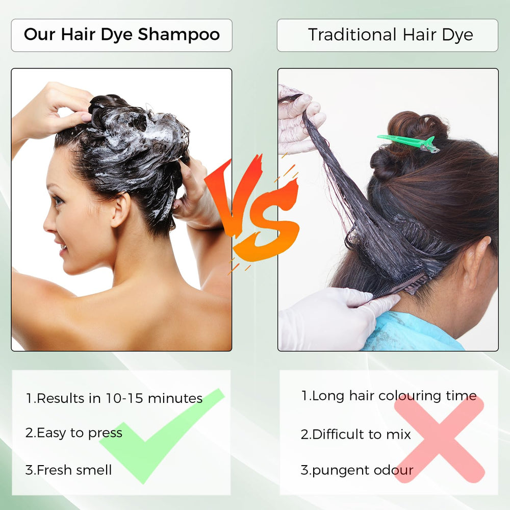 KAISASA easy application shampoo works like regular shampoo for quick color refresh.