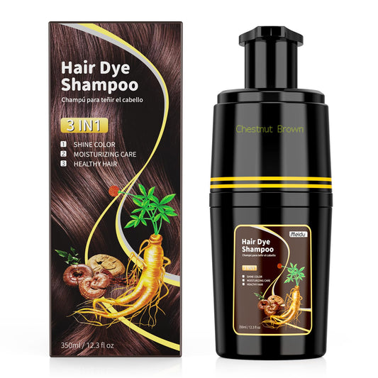 KAISASA Hair Dye Shampoo 3-in-1 Chestnut Brown bottle for color and shine.