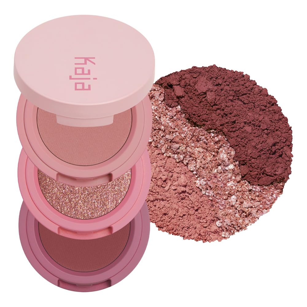 Kaja Beauty Bento 07 Glowing Guava palette open for on-the-go shimmering color.