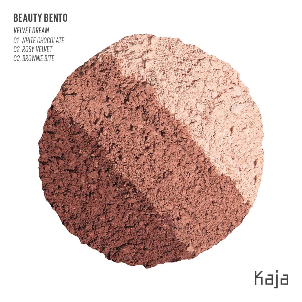 Kaja Bento Trio features matte and shimmer shades for versatility.