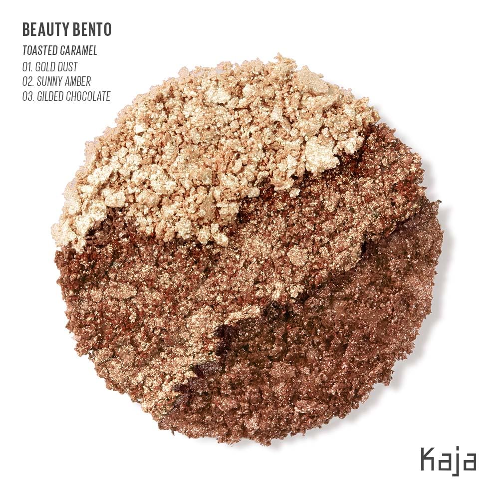 Kaja Eye Bento Toasted Caramel 03 travel-size palette for on-the-go customization.