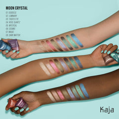 Kaja Moon Crystal applied with finger for quick, creamy payoff.