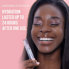Kaja Gloss Shot 01 on lips shows moisturized plump-looking gloss